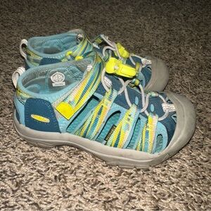 Keen Blue and Yellow Outdoor Sandals with Protective Toe